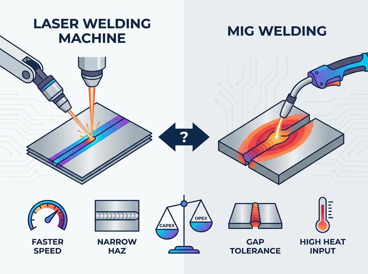 operazioni della saldatrice laser nella produzione